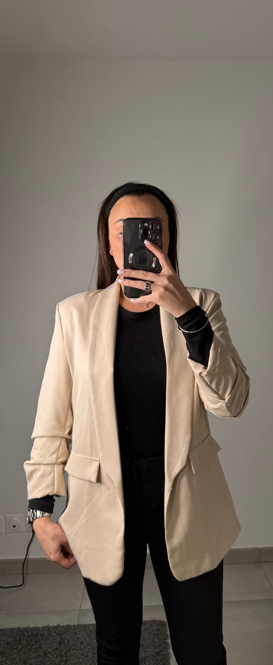 Veste blazer manche retroussé