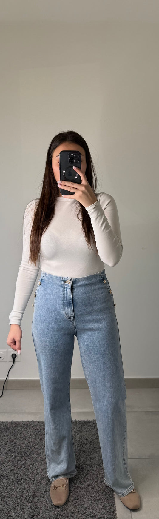 Jeans bleu STRASS